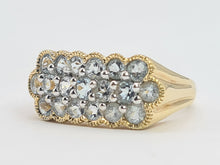 Load image into Gallery viewer, 0342: Vintage: Rare 9ct Gold Blue Aquamarines Cluster Ring- Fabulous
