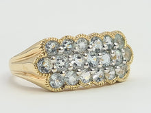 Load image into Gallery viewer, 0342: Vintage: Rare 9ct Gold Blue Aquamarines Cluster Ring- Fabulous
