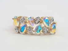 Load image into Gallery viewer, 0459: Vintage: 9ct Gold Mercury Topaz Diamonds Dress Ring- amazing array of colours
