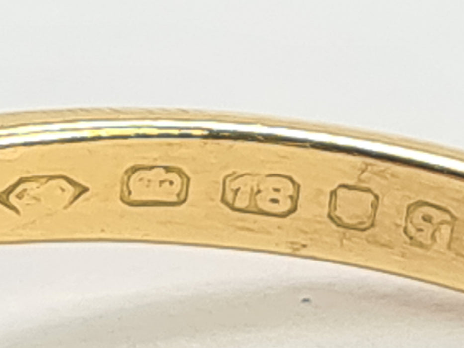 6301 Vintage: 18ct Gold French Blue Sapphires 26 Diamonds Cocktail Ring- Date Mark 1971