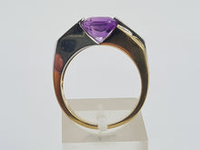 Load image into Gallery viewer, 0425: Vintage: 14ct Yellow &amp; White Gold Amethyst Diamonds Statement Ring
