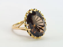 Load image into Gallery viewer, 0492: Vintage: 9ct Gold Smokey Quartz Solitaire Ring- Date Mark 1973
