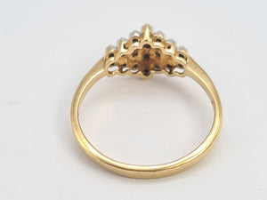 0232: Vintage: 9ct Gold 23 Round Cut Diamonds Dress Ring- petite, sparkling, eye- catching