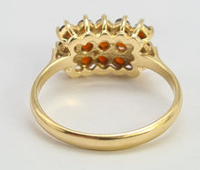 Load image into Gallery viewer, 0423: Vintage: 14ct 15 Red Garnets Signet Ring- Lovely symmetry
