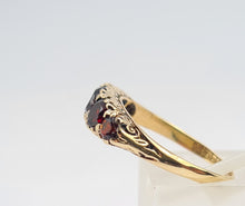 Load image into Gallery viewer, 0338: Antique Edwardian 5 Almandine Garnets Stacker/Half Eternity Ring- old is beautiful
