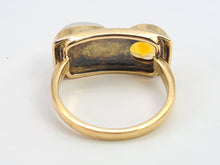 Load image into Gallery viewer, 0509: Vintage Exceptional 9ct Gold Moonstone Citrine Ring- rare, iconic
