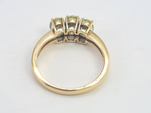 Load image into Gallery viewer, 0521: Vintage 9ct Gold Lime Green Peridot Trilogy- gorgeous
