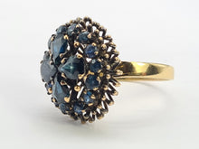 Load image into Gallery viewer, 0646: Vintage: 18ct  Gold Blue Sapphires Statement Cocktail Ring
