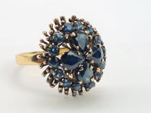 Load image into Gallery viewer, 0646: Vintage: 18ct  Gold Blue Sapphires Statement Cocktail Ring
