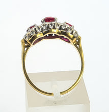 Load image into Gallery viewer, 0664: Vintage: luscious 18ct Gold Rubies Diamonds Ring- Date Mark 1976
