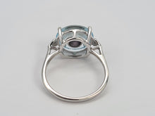 Load image into Gallery viewer, 0431 Vintage: 9ct White Gold Tanzanite, Topaz, Diamonds Art Deco Style Cocktail Ring
