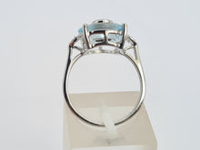 Load image into Gallery viewer, 0431 Vintage: 9ct White Gold Tanzanite, Topaz, Diamonds Art Deco Style Cocktail Ring
