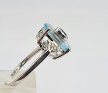 Load image into Gallery viewer, 0431 Vintage: 9ct White Gold Tanzanite, Topaz, Diamonds Art Deco Style Cocktail Ring
