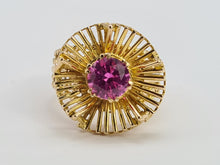 Load image into Gallery viewer, 0526 Vintage: 9ct Gold Pink Sapphire &quot;Sundial&quot; Cocktail Ring- Exceptional piece
