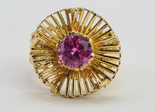 Load image into Gallery viewer, 0526 Vintage: 9ct Gold Pink Sapphire &quot;Sundial&quot; Cocktail Ring- Exceptional piece
