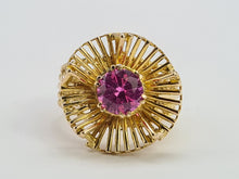 Load image into Gallery viewer, 0526 Vintage: 9ct Gold Pink Sapphire &quot;Sundial&quot; Cocktail Ring- Exceptional piece
