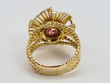 Load image into Gallery viewer, 0526 Vintage: 9ct Gold Pink Sapphire &quot;Sundial&quot; Cocktail Ring- Exceptional piece
