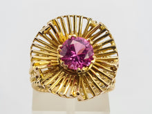 Load image into Gallery viewer, 0526 Vintage: 9ct Gold Pink Sapphire &quot;Sundial&quot; Cocktail Ring- Exceptional piece
