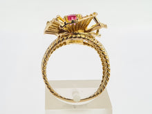 Load image into Gallery viewer, 0526 Vintage: 9ct Gold Pink Sapphire &quot;Sundial&quot; Cocktail Ring- Exceptional piece
