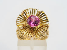 Load image into Gallery viewer, 0526 Vintage: 9ct Gold Pink Sapphire &quot;Sundial&quot; Cocktail Ring- Exceptional piece
