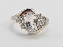 Load image into Gallery viewer, 0250: Vintage: 9ct White Gold Glacier Quartz White Sapphires Cocktail Ring
