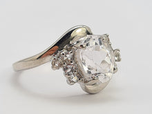 Load image into Gallery viewer, 0250: Vintage: 9ct White Gold Glacier Quartz White Sapphires Cocktail Ring
