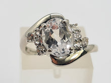 Load image into Gallery viewer, 0250: Vintage: 9ct White Gold Glacier Quartz White Sapphires Cocktail Ring
