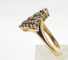 Load image into Gallery viewer, 0467: Vintage 9ct Gold Blue Tanzanites Geometric Cocktail Ring- sumptuous
