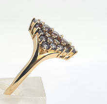 Load image into Gallery viewer, 0467: Vintage 9ct Gold Blue Tanzanites Geometric Cocktail Ring- sumptuous
