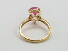 Load image into Gallery viewer, 0473: Vintage 9ct Gold Pear Cut Pink Topaz Diamonds Cocktail Ring- lovely combination
