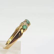 Load image into Gallery viewer, 0251: Vintage: 9ct Gold Emeralds Diamonds Half-Eternity/ Stacker Ring- Classic
