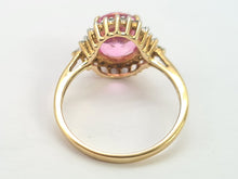 Load image into Gallery viewer, 0644: Vintage: 9ct Gold Pink &amp; Glacier Topaz Cluster Ring- beautifully paired
