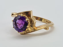 Load image into Gallery viewer, 0725: Vintage: Extraordinary 9ct Gol Round Cut Amethyst Ring - Date-Mark 1970
