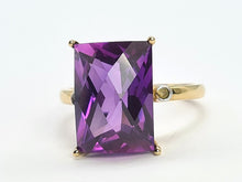 Load image into Gallery viewer, 0656: Vintage: Rare: 9ct Gold Rectangular Cushion Cut Sapphire Diamonds Cocktail Ring&nbsp;
