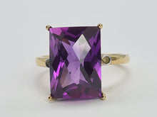 Load image into Gallery viewer, 0656: Vintage: Rare: 9ct Gold Rectangular Cushion Cut Sapphire Diamonds Cocktail Ring&nbsp;
