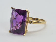 Load image into Gallery viewer, 0656: Vintage: Rare: 9ct Gold Rectangular Cushion Cut Sapphire Diamonds Cocktail Ring&nbsp;
