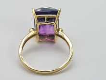 Load image into Gallery viewer, 0656: Vintage: Rare: 9ct Gold Rectangular Cushion Cut Sapphire Diamonds Cocktail Ring&nbsp;
