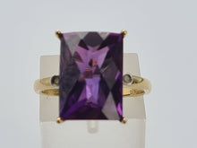 Load image into Gallery viewer, 0656: Vintage: Rare: 9ct Gold Rectangular Cushion Cut Sapphire Diamonds Cocktail Ring&nbsp;
