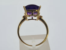 Load image into Gallery viewer, 0656: Vintage: Rare: 9ct Gold Rectangular Cushion Cut Sapphire Diamonds Cocktail Ring&nbsp;
