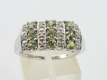 Load image into Gallery viewer, 0666: Vintage: 9ct Gold Peridots Diamonds Ring- gorgeous, sparkling eye candy
