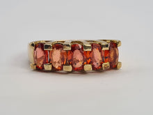 Load image into Gallery viewer, 0706: Vintage Rare; 9ct Gold 5 Fiery Orange Sapphires Stacker/Dress Ring
