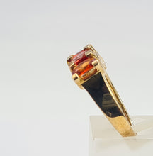 Load image into Gallery viewer, 0706: Vintage Rare; 9ct Gold 5 Fiery Orange Sapphires Stacker/Dress Ring
