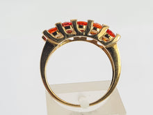 Load image into Gallery viewer, 0706: Vintage Rare; 9ct Gold 5 Fiery Orange Sapphires Stacker/Dress Ring
