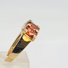 Load image into Gallery viewer, 0706: Vintage Rare; 9ct Gold 5 Fiery Orange Sapphires Stacker/Dress Ring
