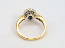 Load image into Gallery viewer, 0751: Vintage: 18ct Gold Australian Blue Sapphire 22 Diamonds Ring
