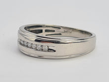 Load image into Gallery viewer, 0238: Vintage: 9ct White Gold 8 Diamonds Band (0.1ct) - crisp, clean, sparkling
