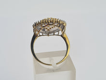 Load image into Gallery viewer, 0758: Vintage: 9ct Gold Yellow &amp; White Diamonds Cocktail Ring- 105 natural, sparkling diamonds.
