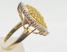 Load image into Gallery viewer, 0758: Vintage: 9ct Gold Yellow &amp; White Diamonds Cocktail Ring- 105 natural, sparkling diamonds.
