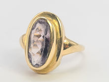 Load image into Gallery viewer, 0701:  Vintage &amp; Old 9ct Gold Lilac Amethyst Bezel Set Ring- lovely mature stone
