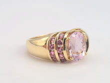 Load image into Gallery viewer, 0534: Vintage; 9ct Gold Lilac Amethyst Pink Topaz Statement Cocktail Ring
